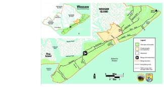 Trail map of Wassaw NWR