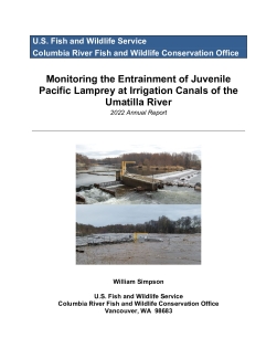 Monitoring the Entrainment of Juvenile Pacific Lamprey at Irrigation Canals of the Umatilla River