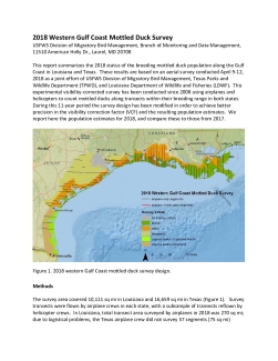 2018 Western Gulf Coast Mottled Duck Survey