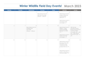 Winter Wildlife Field Days 2023