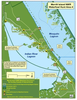 Merritt Island NWR Waterfowl Hunt Area 4 Color Map 2022-23