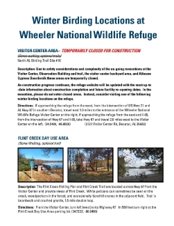 Winter Birding at Wheeler NWR - August 2022 - Virtual Online Version