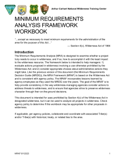 Arctic Grayling Spawning Access Minimum Requirements Analysis Framework Workbook