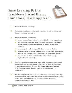 Wind Energy Training: The Tiered Approach - Basic Learning Points