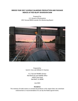 BROOD YEAR 2017 JUVENILE SALMONID PRODUCTION AND PASSAGE INDICES AT RED BLUFF DIVERSION DAM