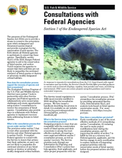 Fact Sheet: Consultations with Federal Agencies: Section 7 of the Endangered Species Act