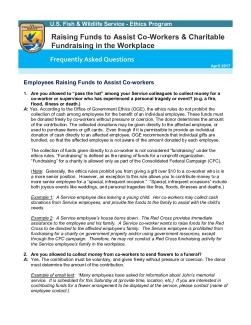 Ethics FAQ: Raising Funds to Assist Co-Workers & Charitable Fundraising in the Workplace