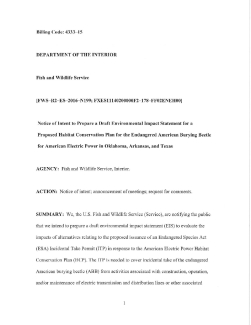 Example Federal Register Notice of Intent to Prepare an Environmental Impact Statement