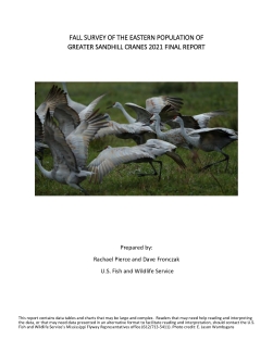 Eastern Population of Greater Sandhill Crane Fall 2021 Survey