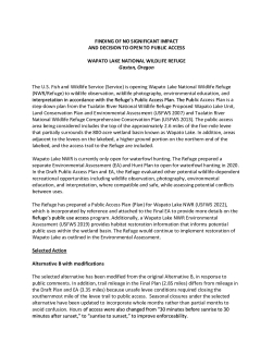 FONSI Wapato Lake NWR Public Access Plan and EA 2022
