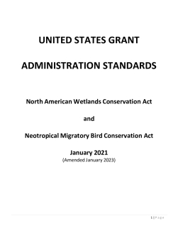 United States Grant Administration Standards North American Wetlands Conservation Act and Neotropical Migratory Bird Conservation Act