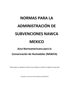 Normas Para La Administración De Subvenciones NAWCA Mexico
