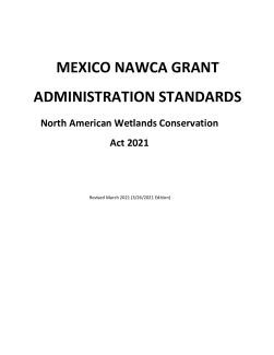 Mexico NAWCA Grant Administration Standards North American Wetlands Conservation Act