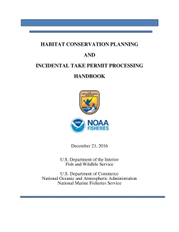 Habitat Conservation Planning and Incidental Take Permit Processing Handbook