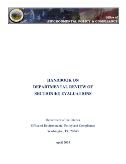 Handbook on Departmental Review of Section 4(f) Evaluations