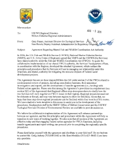 Interagency Agreement Regarding Shared Fish and Wildlife Coordination Act Authority