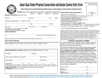 Junior Duck Stamp Conservation Design Contest Entry Form