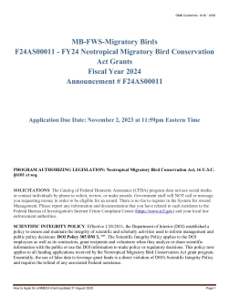 Neotropical Migratory Bird Conservation Act Proposal Application Instructions
