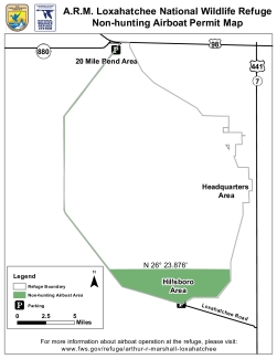 ARM Loxahatchee NWR Non-hunting Airboat Permit Map