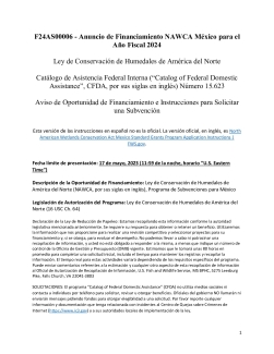 Ley De Conservación De Humedales De América Del Norte: Instrucciones Para Solicitar Una Subvención Estándar Del Programa De Subvenciones De México
