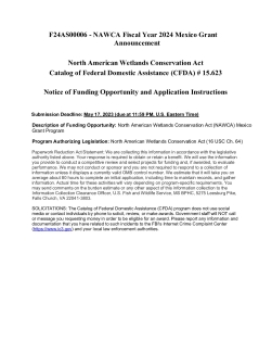 North American Wetlands Conservation Act Mexico Standard Grants Program Application Instructions