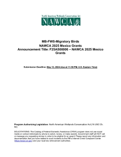 North American Wetlands Conservation Act Mexico Standard Grants Program Application Instructions