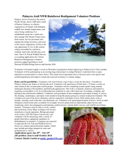 Palmyra Atoll NWR rainforest realignment job opportunity - June 2024
