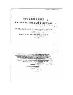 1994 Pocosin Lakes NWR Hydraulic and Hydrologic Study and Water Management Study