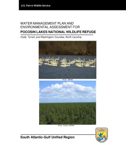 Water Management Plan and Environmental Assessment for Pocosin Lakes National Wildlife Refuge