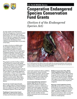 Cooperative Endangered Species Conservation Fund Grants: Section 6 of the Endangered Species Act