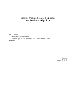 Tips for Writing Biological Opinions