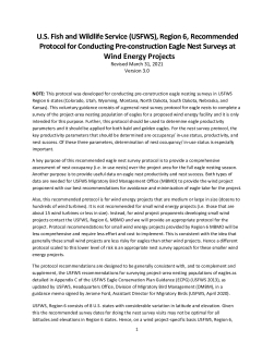 USFWS Region 6 Recommended Protocol for Conducting Pre-Construction Eagle Nest Surveys at Wind Energy Projects (2021)