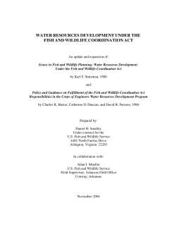 Water Resources Development Under the Fish and Wildlife Coordination Act
