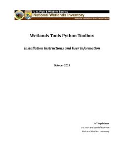 Wetlands Tools Python Toolbox