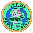 City of Crystal River Home of the Manatee Logo with manatee in center 