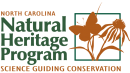 Square with a flower and butterfly silhouettes and the words "North Carolina Natural Heritage Program, Science Guiding Conservation"