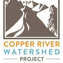 a logo reading copper river watershed project below mountains