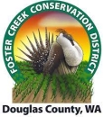 Logo for the Forster Creek Conservation District featuring a sage grouse and text that reads "Douglas County, WA"
