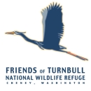 Logo for Friends of Turnbull National Wildlife Refuge. Image of a great blue heron in flight. Text reads: Friends of Turnbull National Wildlife Refuge. Cheney, Washington.
