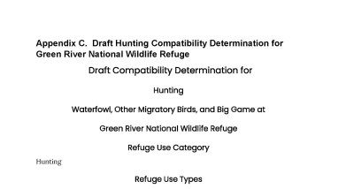 Cover of the Green River NWR Hunting CD Draft