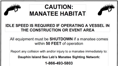 Caution Manatee Habitat Sign
