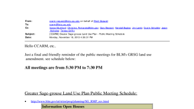 [CCARM] Greater Sage-grouse Land Use Plan - Pub....