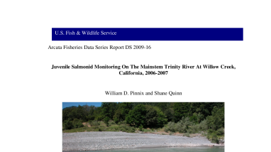 Juvenile Salmonid Monitoring On The Mainstem Trinity River At Willow Creek, California, 2006-2007