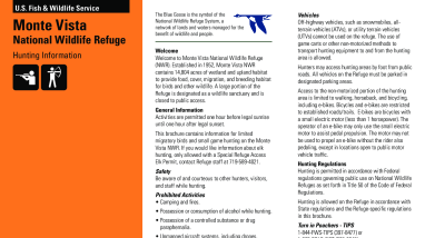 2021 Monte Vista NWR Hunting and Fishing Information