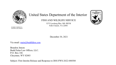 DOI-FWS-2022-000580 1st Response Letter Signed