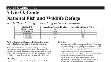 2023 New Hampshire Info Hunt Sheet SO Conte Refuge