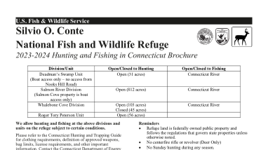 Silvio O Conte Hunting Info Sheet Connecticut 2023_2024
