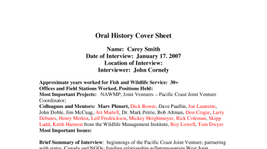 Carey Smith oral history transcript