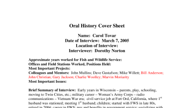 Carol Tovar oral history transcript