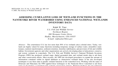 Assessing cumulative loss of wetland functions in the Nanticoke River Watershed uing enhanced national wetlands inventory data